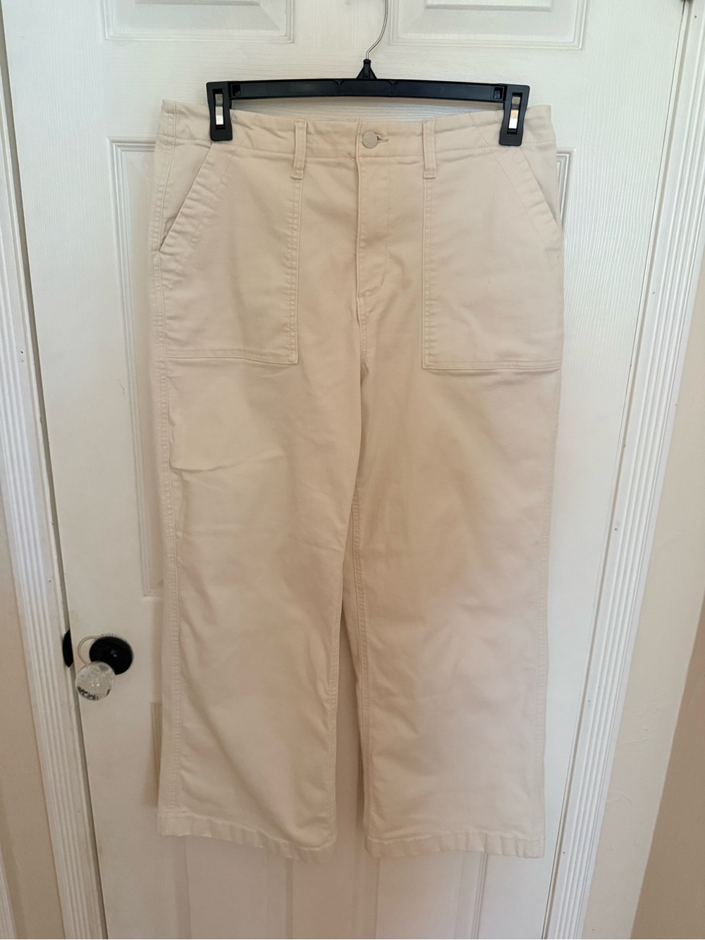 Sonoma Cream Wide-Leg Chino Pants for Women